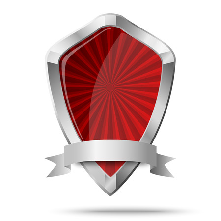 Glossy shield placed on whiteのイラスト素材