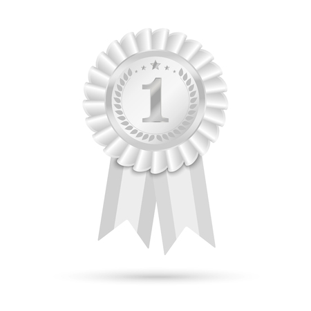 Black and white, grey or gray ribbons award isolated on white backgroundのイラスト素材