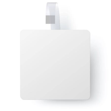 Advertising white paper square wobbler isolatedのイラスト素材