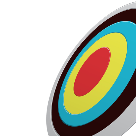 Round colour darts target aim isolated on white. View from one side.のイラスト素材