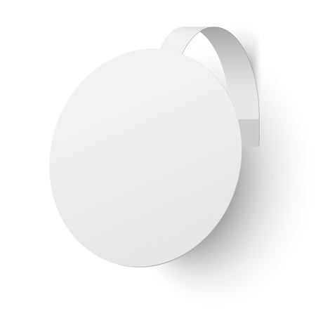 Close up view of white advertising wobbler isolatedのイラスト素材