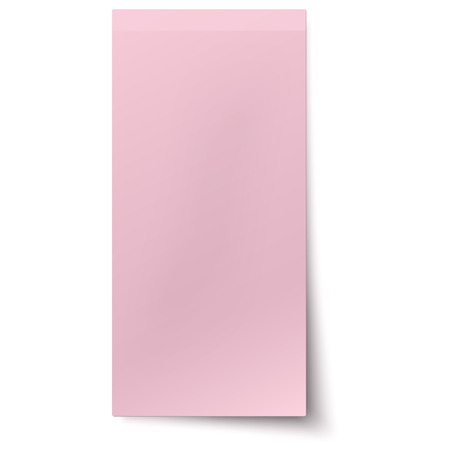 Pink, rosy vertical sticky note isolated on white backgroundのイラスト素材