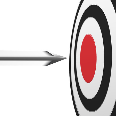 Flying arrow to the red center of round targetのイラスト素材