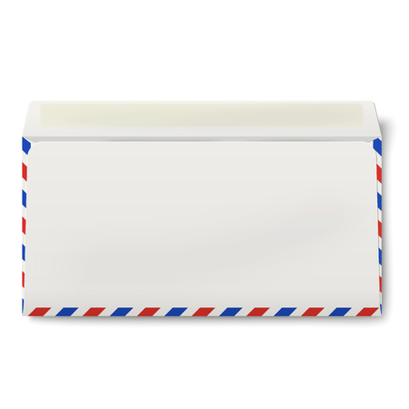 View of backside of opened DL air mail envelope insideのイラスト素材