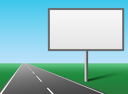 Blank hoarding, advertising panel, billboard placed at the roadのイラスト素材