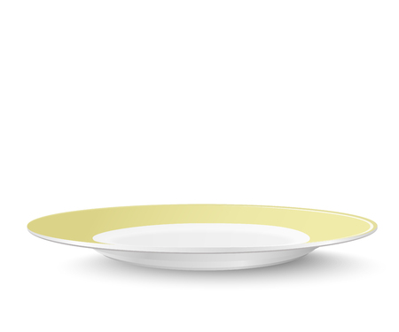 Empty yellow plate isolated on white backgroundのイラスト素材