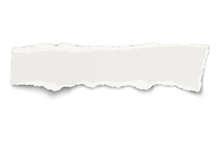 Vector oblong paper tear with soft shadow isolatedのイラスト素材