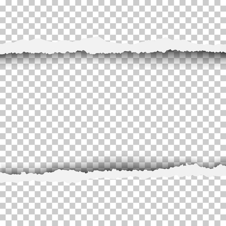 Torn, snatched window in sheet of paper. Template design.のイラスト素材