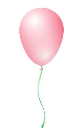 Red rosy happy holiday air flying balloon isolated on white backgroundのイラスト素材