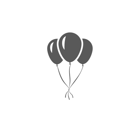 Gray inflatable balloons tied to each other and isolated on white background. Vector icon.のイラスト素材