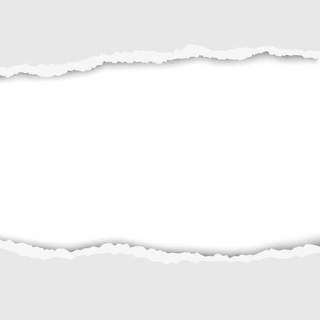 Torn hole in white sheet of paper. Vector template paper design.のイラスト素材