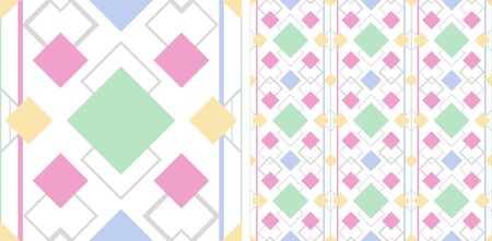 Seamless pattern with color elements and the result of its application. Vector paper template.のイラスト素材