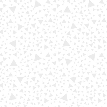 Seamless background made of light gray triangles of different sizes placed chaotic on white backgroundのイラスト素材