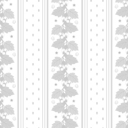 Seamless wallpaper in light gray tone on hawthorn theme. Vector background pattern.のイラスト素材