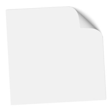 Note paper with a bent upper right corner. Vector illustration.のイラスト素材