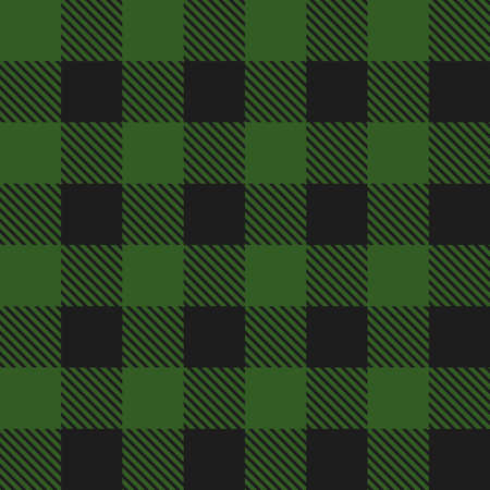 Lumberjack plaid seamless pattern. Textile template. Dark green color. Vector illustration.のイラスト素材