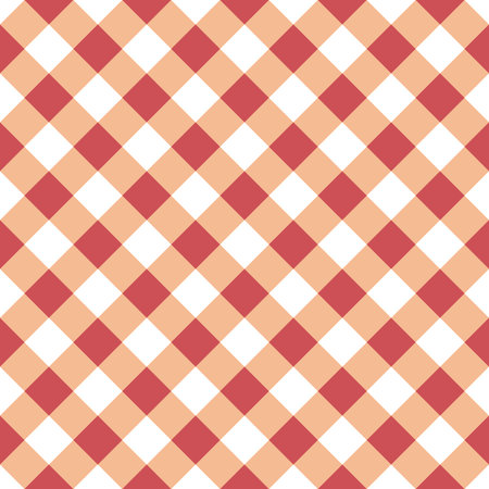 Vector seamless table cloth texture in red-orange color with diagonal lines