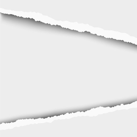 Torn, snatched window in sheet of vector white paper.のイラスト素材