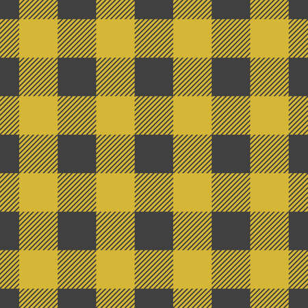 Lumberjack plaid seamless pattern. Vector illustration. Yellow color. Textile template.のイラスト素材