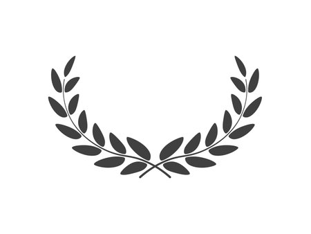 Wide laurel wreath vector isolated on white backgroundのイラスト素材