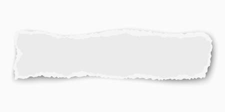 White vector oblong paper tear with soft shadow isolated on whiteのイラスト素材