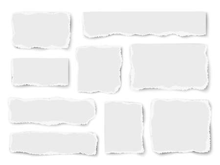Set of paper different shapes scraps isolated on white backgroundのイラスト素材