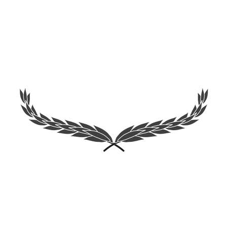 Wide laurel wreath vector icon isolated on white backgroundのイラスト素材