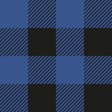 Lumberjack plaid seamless pattern. Vector illustration. Blue color. Textile template.のイラスト素材