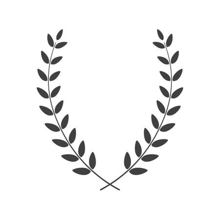 Laurel wreath vertical placed on white background. Vector illustration.のイラスト素材