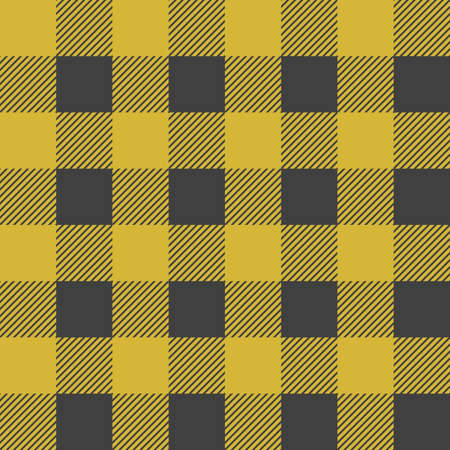 Lumberjack plaid seamless pattern. Vector textile template illustration. Yellow color.のイラスト素材
