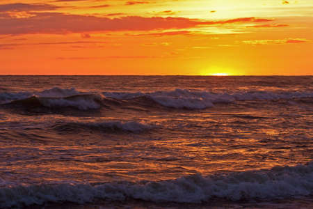 Sunset on the Baltic Seaの写真素材