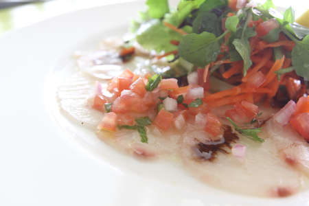 Restaurant menu. Dishes which give at restaurants. Salads, second courses, pizza and other.の写真素材