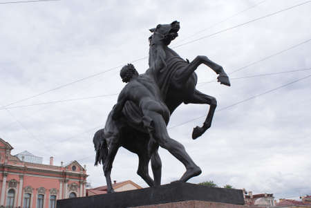 Saint-Petersburg, Russia - August 12, 2016: Statues and monuments of St. Petersburg. City St. Petersburg architecture. Sculptures in styleの写真素材