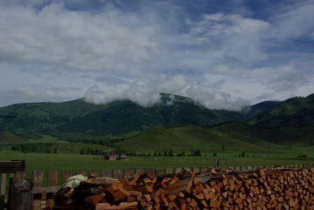 Mountain landscape. Highlands, the mountain peaks, gorges and valleys. The stones on the slopes.の写真素材