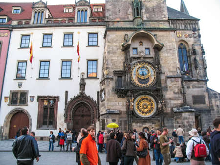 Prague, Czech Republic - August 23, 2016: Attractions of city Prague. Statues and monuments. Historical Buildingsのeditorial素材