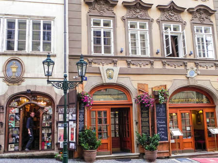 Prague, Czech Republic - August 23, 2016: Attractions of city Prague. Statues and monuments. Historical Buildingsのeditorial素材