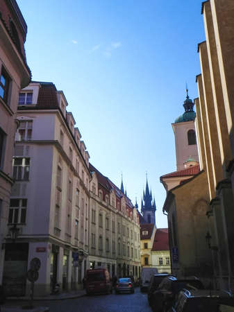 Prague, Czech Republic - August 23, 2016: Attractions of city Prague. Statues and monuments. Historical Buildingsのeditorial素材