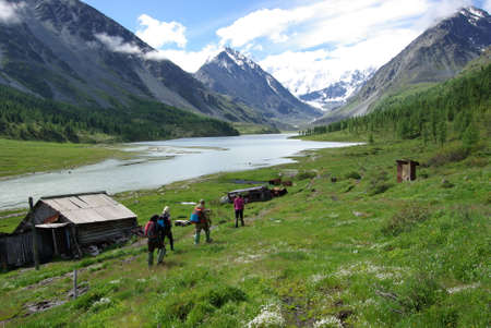 Mountain landscape. Highlands, the mountain peaks, gorges and valleys. The stones on the slopes.の写真素材