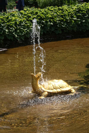 Saint-Petersburg, Russia - August 12, 2016: Fountains. Statues and monuments of St. Petersburg. City St. Petersburg architecture. Fountains in the streets and squares.の写真素材