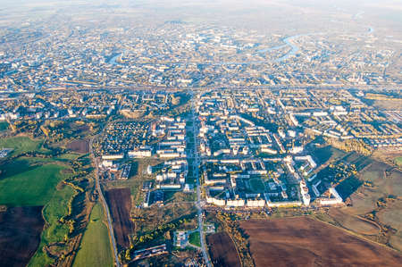 Vologda City bird's-eye view. Aerophotographing Vologda. Houses and buildings of the city.の写真素材