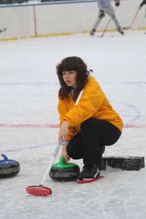 Curling. Club curling fans.のeditorial素材