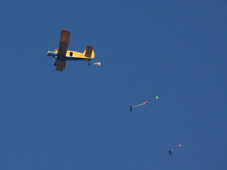 Russia, Volgodonsk - may 19, 2015: Parachuting Skydiving sport for the brave
