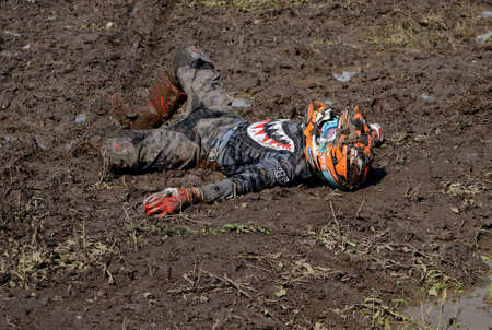 Russia, Volgodonsk - June 02, 2015 Motorcycle Racing Rally cross-countryのeditorial素材