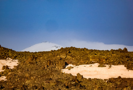 Mountain landscape with a stony scattering. Mountain landscape. Rocks without vegetation.の写真素材