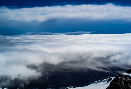Mountain landscape with snow. Snow in the mountains. Mountain landscape.