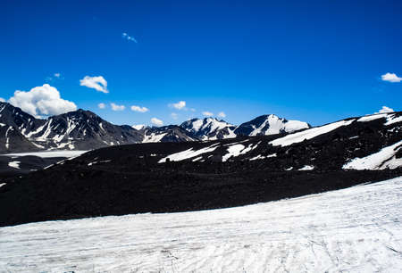 Mountain landscape with snow. Snow in the mountains. Mountain landscape.の写真素材
