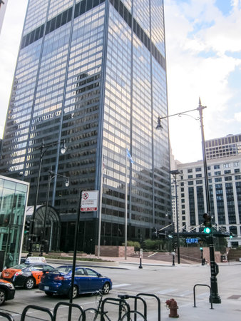 Chicago, USA - June 21, 2017: Willis Tower. Chicago is the city of skyscrapers. Chicago streets,...