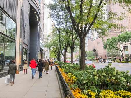Chicago, USA - June 21, 2017: A magnificent mile, Chicago is the city of skyscrapers. Chicago...