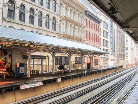 Chicago, USA - June 21, 2017: underground, Chicago is the city of skyscrapers. Chicago streets, buildings and attractions of the city of Chicago.のeditorial素材