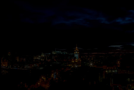 Edinburgh, Scotland, UK - June 29, 2011: Night Edinburgh. Palaces and castles of Edinburgh, the...
